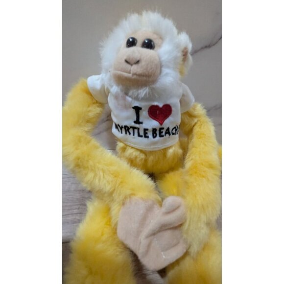 I Love Myrtle Beach Yellow Plush Monkey With Long Arms & Legs 15 inch hugger - Picture 2 of 7